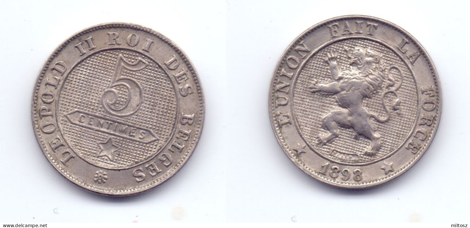 Belgium 5 Centimes 1898 (legend In French) - 5 Cent