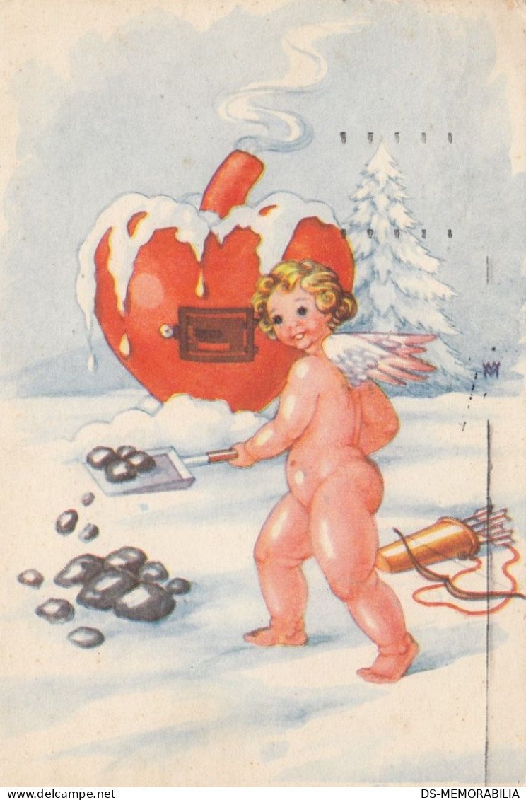 Valentine's Day Postcard Cupid 1958 - Saint-Valentin