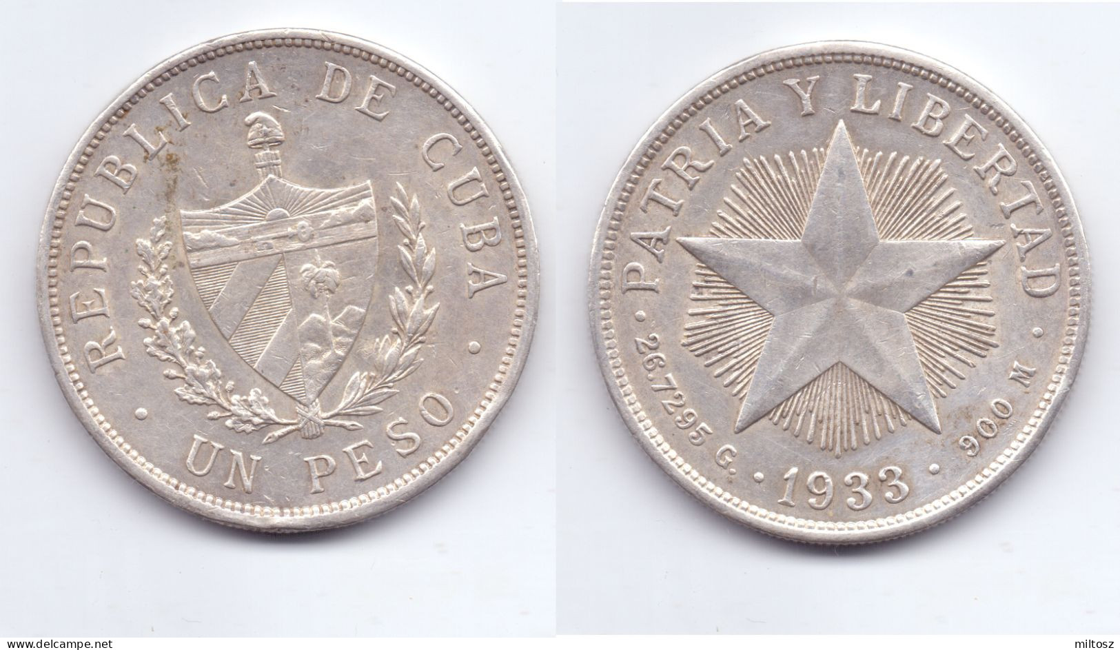 Cuba 1 Peso 1933 - Cuba