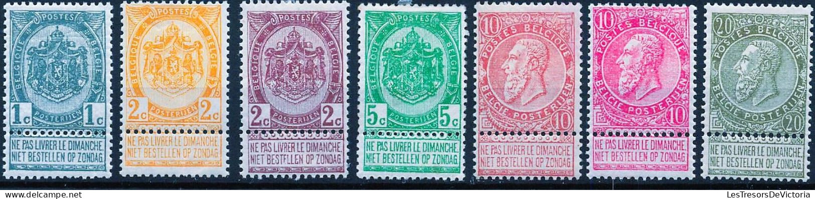 Timbres - Belgique - 1893-1900 - Type Fine Barbe - COB 53/65* - Cote 555 - 1893-1900 Barbas Cortas