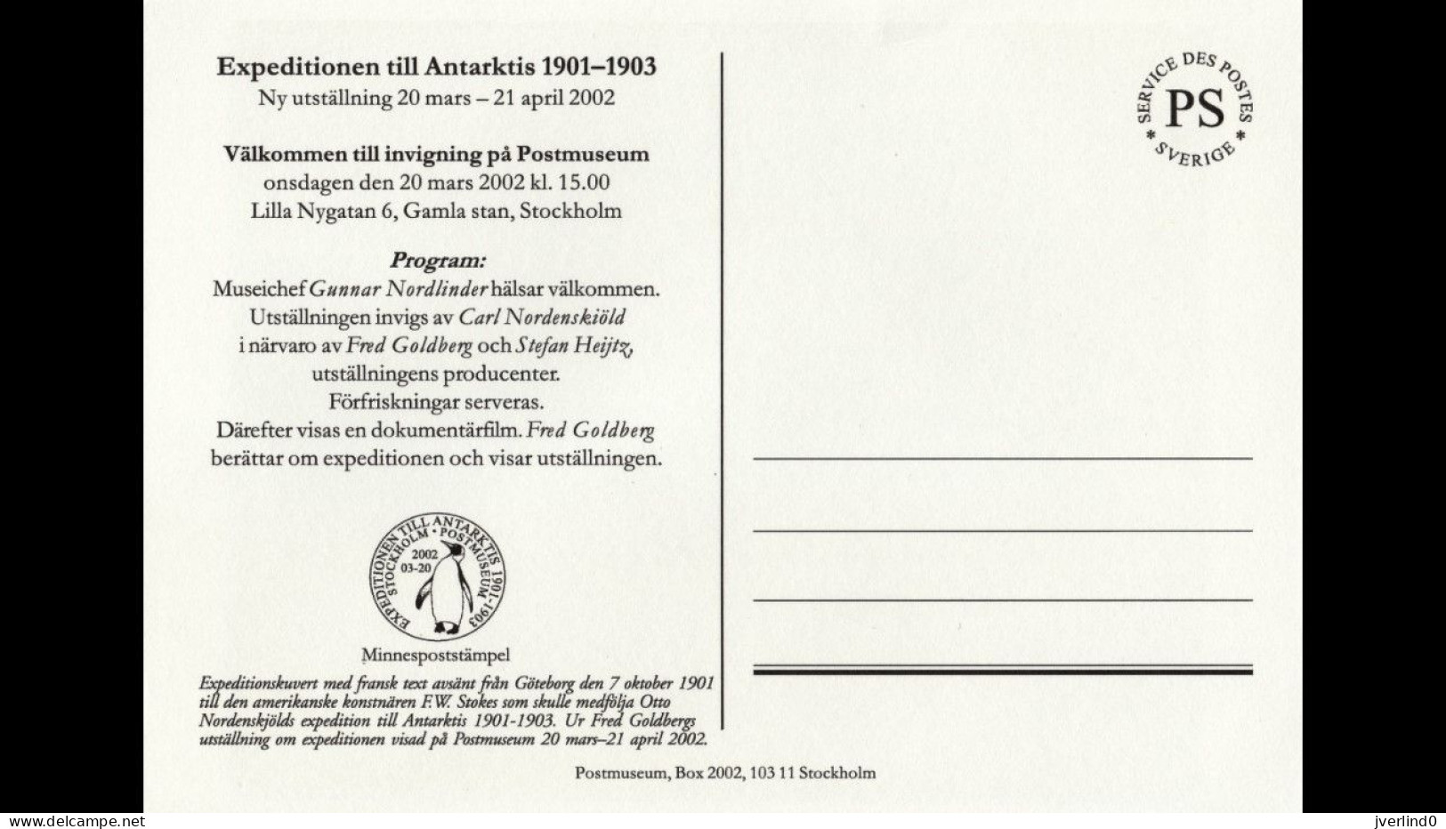 Nordenskjold Swedish Antarctic Expedition Card 2002 - Maximum Cards