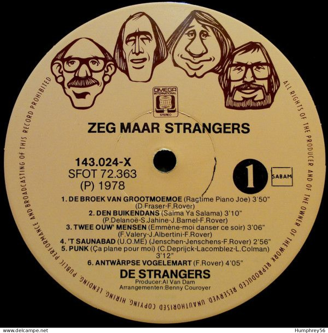 1978 - De STRANGERS - Zeg Maar Strangers - Humour, Cabaret