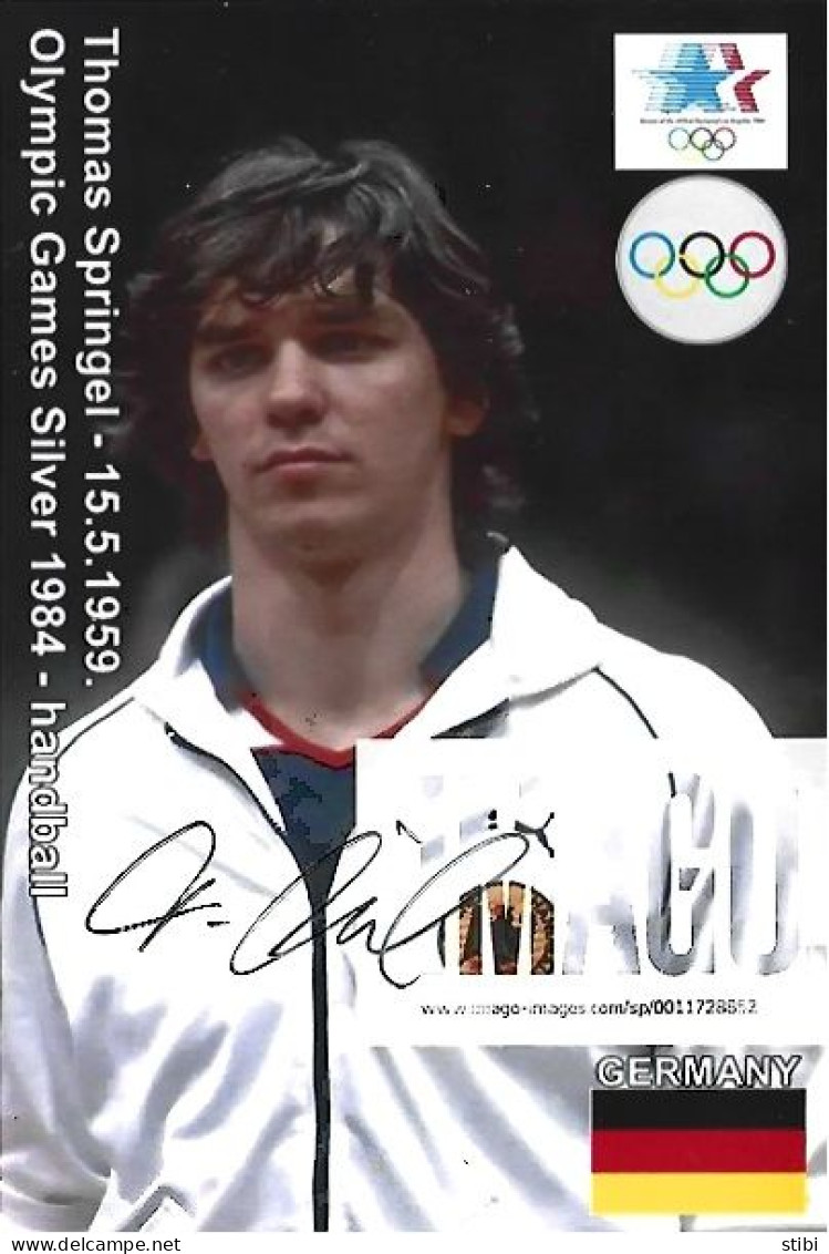 GERMANY - ORIG.AUTOGRAPH - THOMAS SPRINGEL - OLYMPIC SILVER MEDAL - HANDBALL - 1984 LOS ANGELES - Sportspeople