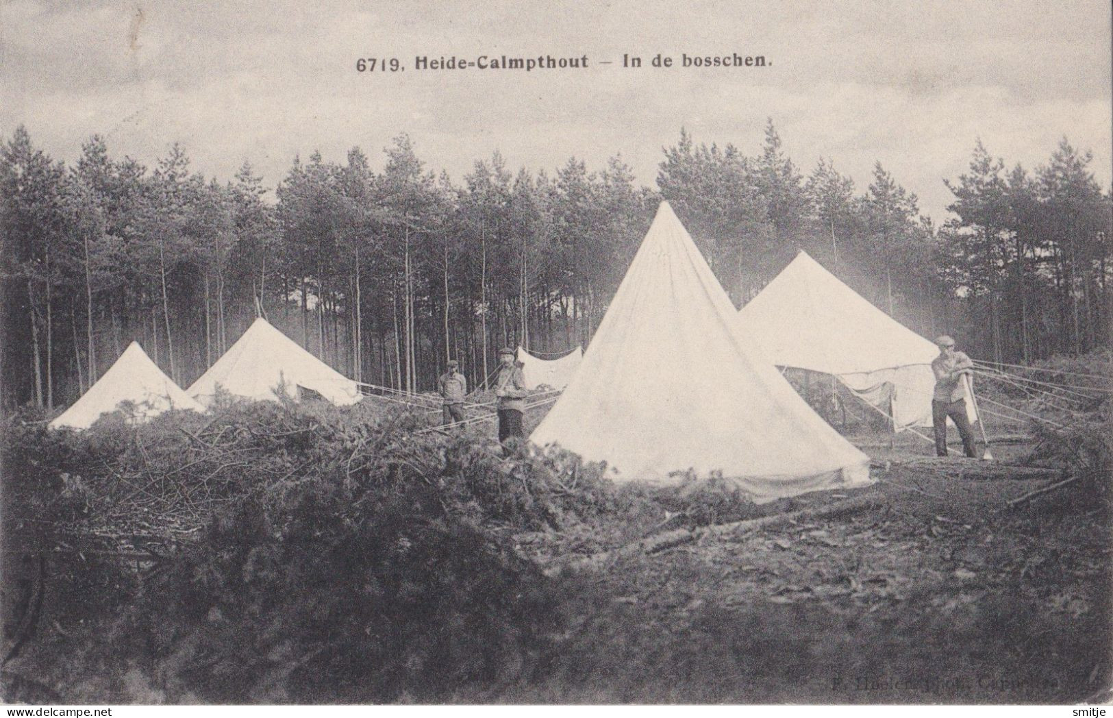 HEIDE KALMTHOUT 1916 KAMP KAMPEMENT TENTEN IN DE BOSSCHEN - HOELEN KAPELLEN 6719 - Kalmthout