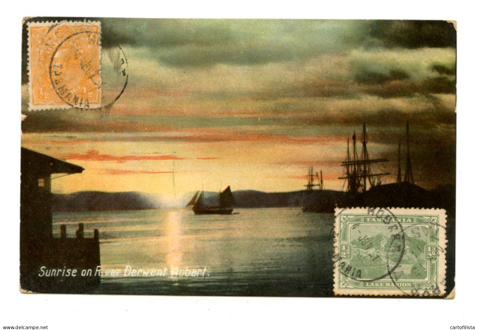 HOBART, Tasmania - Sunrise On River Derwent Hobart (2 Scans) - Hobart