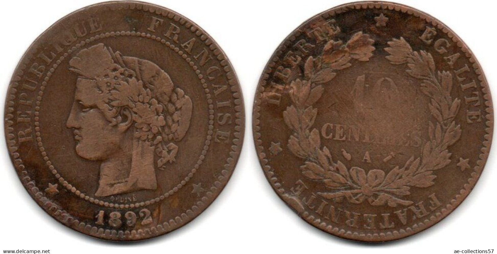 MA 28419 / 10 Centimes 1892 A B+ - 10 Centimes