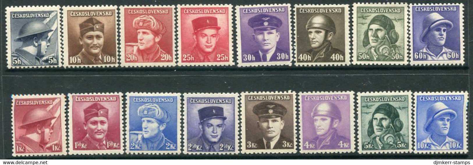 CZECHOSLOVAKIA 1945 Military Heroes  MNH / **.  Michel 439-54 - Ungebraucht