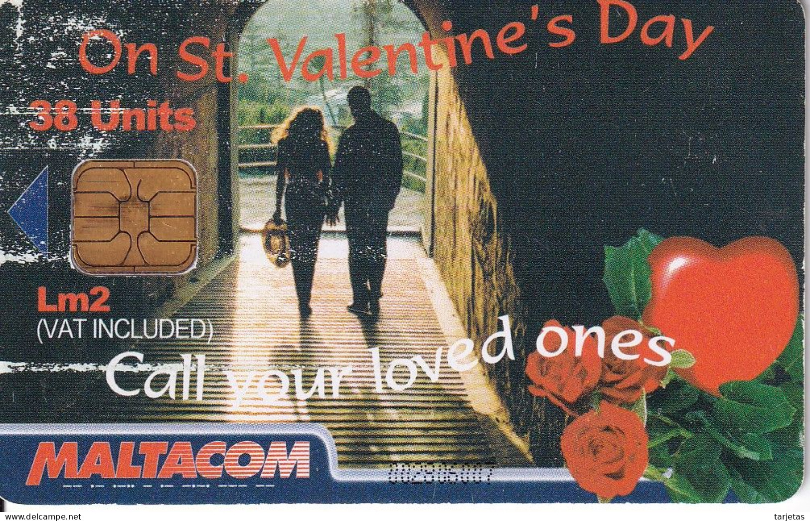 Nº215  TARJETA DE MALTA  DE SAN VALENTIN - Malte