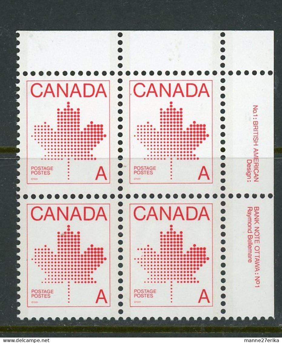 Canada  1981 MNH PB Non- Denominated "A" Definitive - Unused Stamps