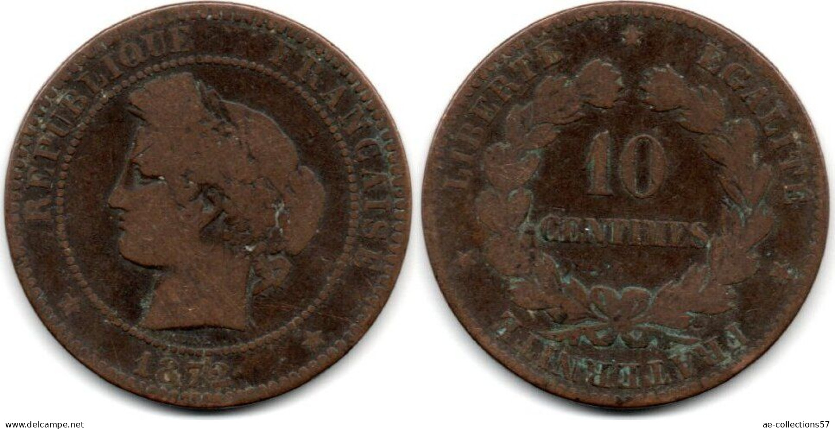 MA 28423 /  10 Centimes 1872 K B+ - 10 Centimes