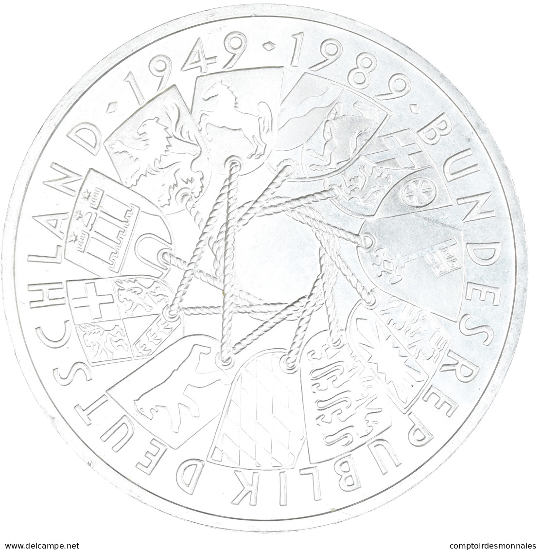 Monnaie, République Fédérale Allemande, 10 Mark, 1989, Karlsruhe, Germany, 40 - Conmemorativas