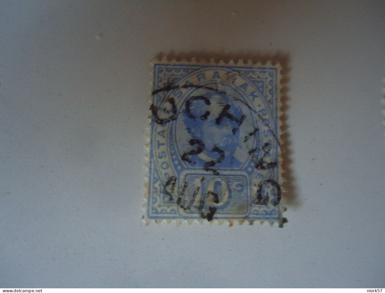 SARAWAK  USED  STAMPS  1918  10C BLUE   WITH POSTMARK  USING - Sarawak (...-1963)