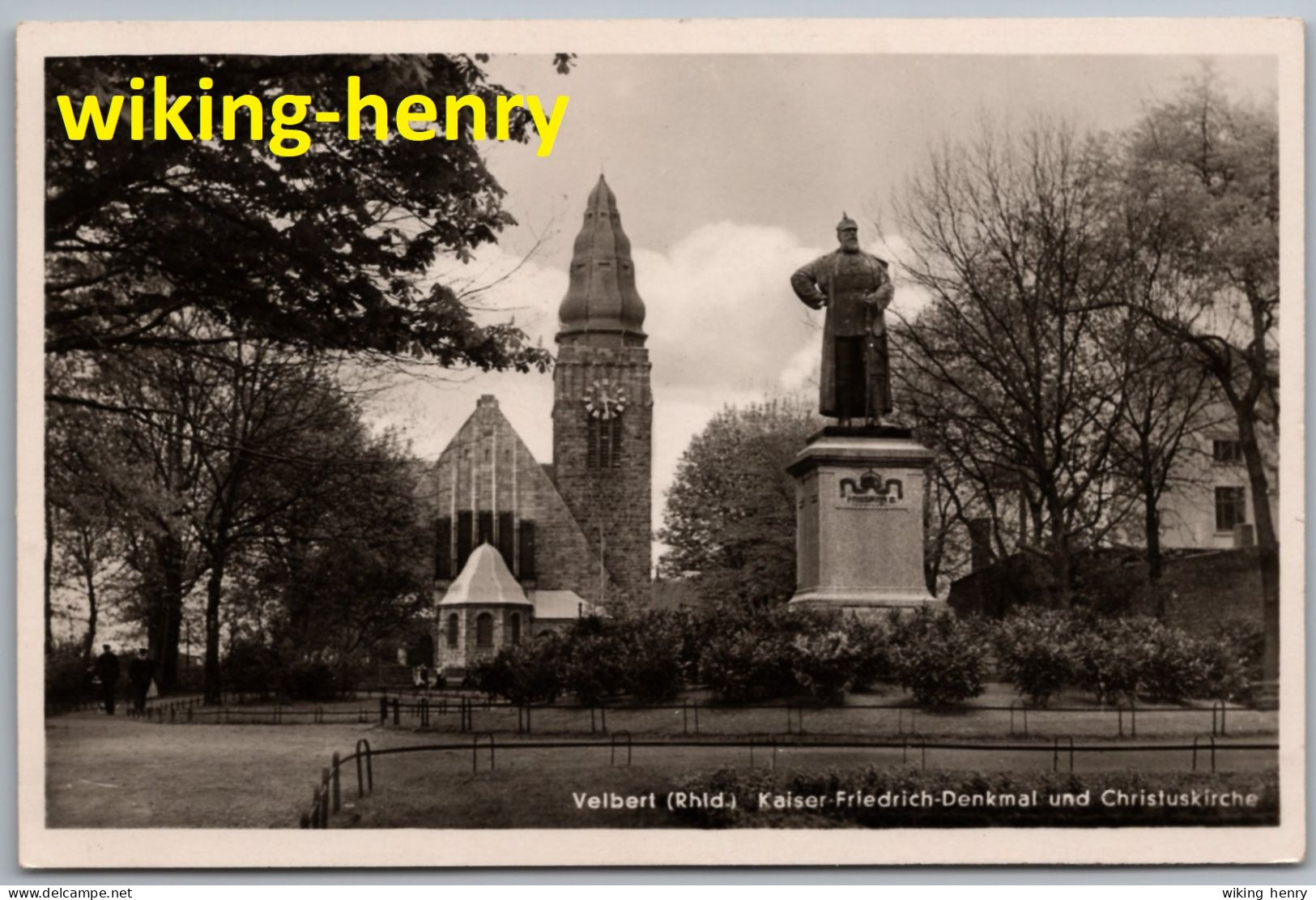 Velbert - S/w Kaiser Friedrich Denkmal Und Christuskirche - Gelaufen Von Wuppertal Vohwinkel - Velbert