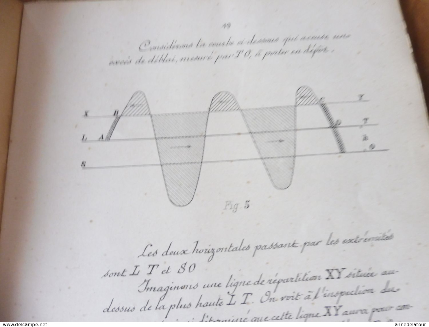 (Rare procédé) Année 1905 Etude  LES MOUVEMENTS DES TERRES  - imp par duplication sur pierre humide - dim. 23 x 17 cm)