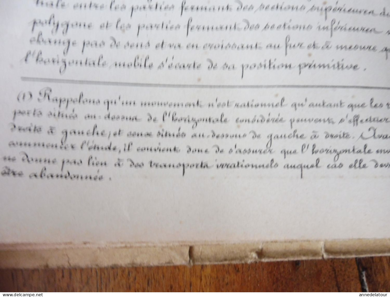 (Rare procédé) Année 1905 Etude  LES MOUVEMENTS DES TERRES  - imp par duplication sur pierre humide - dim. 23 x 17 cm)