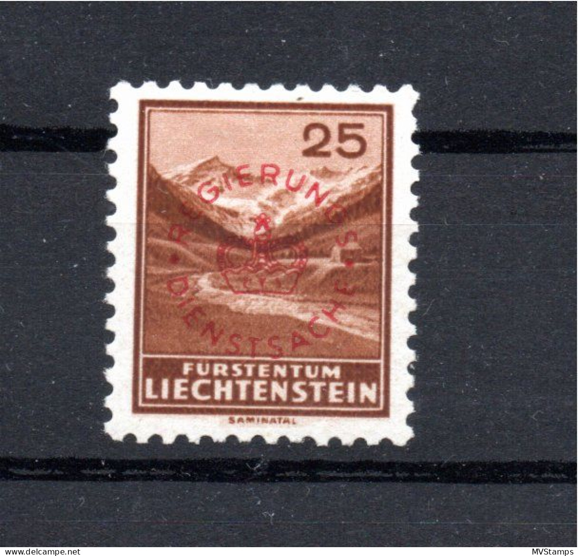 Liechtenstein 1934 Dienstmarke D 15 A Mit Rotem Aufdruck Ungebraucht/MLH - Oficial