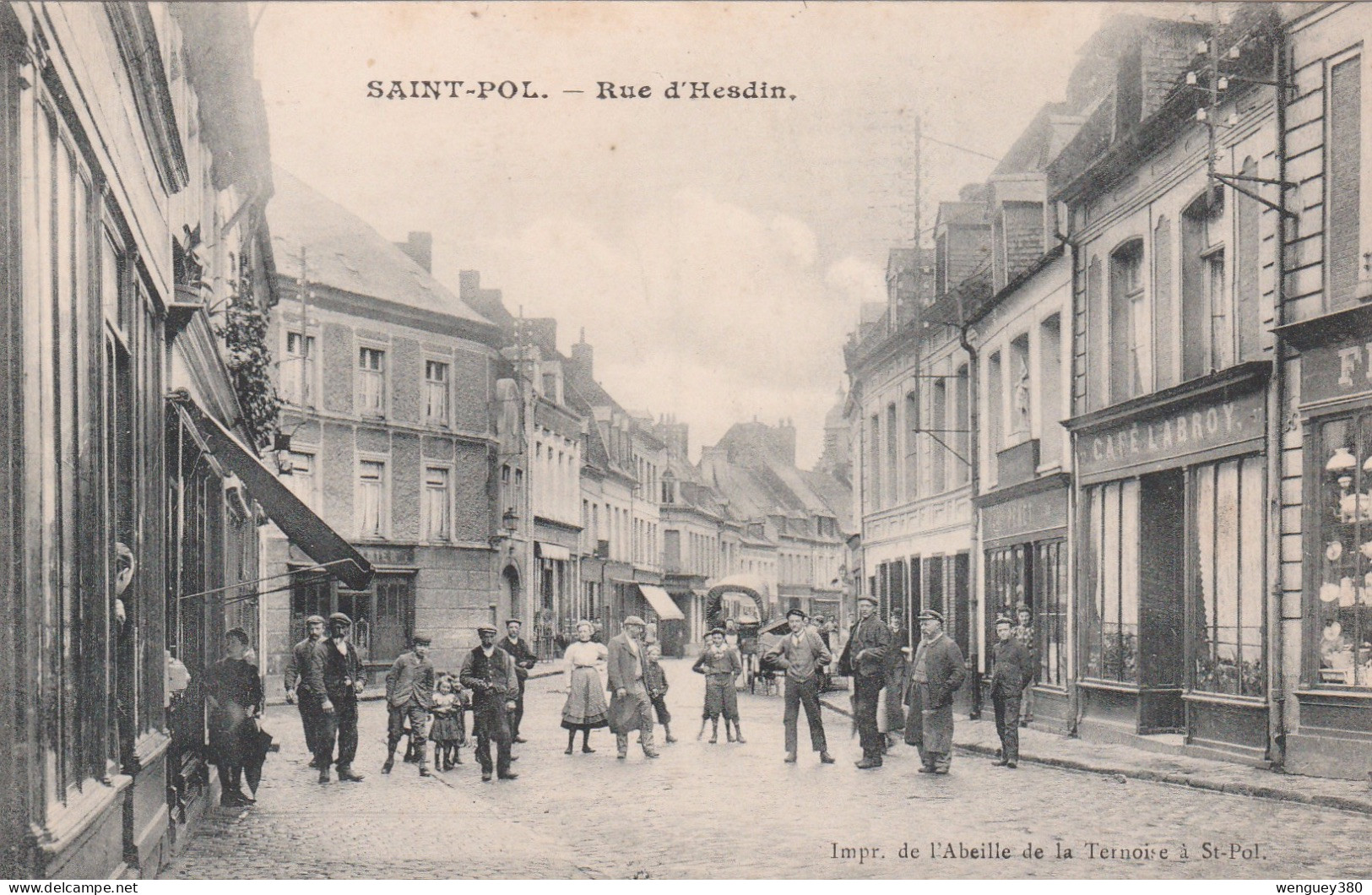 59 SAINT-POL          Rue D'Hesdin          SUP PLAN    Env. 1915.   ... Avec Café LABROY Et Autre Magasins.    RARE - Saint Pol Sur Mer
