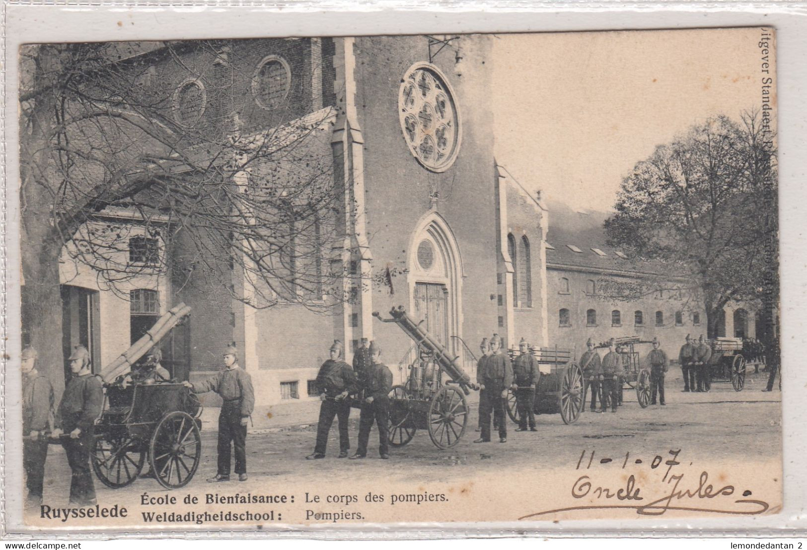 Ruysselede. Weldadigheidschool. Pompiers. - Ruiselede