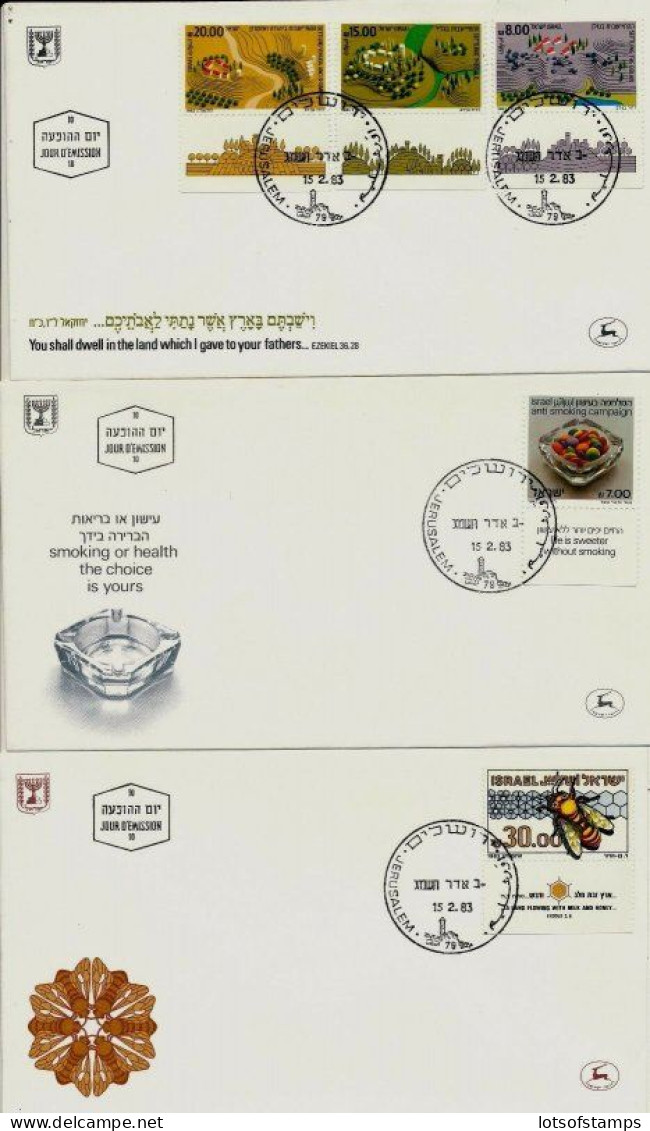 ISRAEL 1983 FDC YEAR SET WITH S/SHEETS SEE 8 SCANS - Covers & Documents