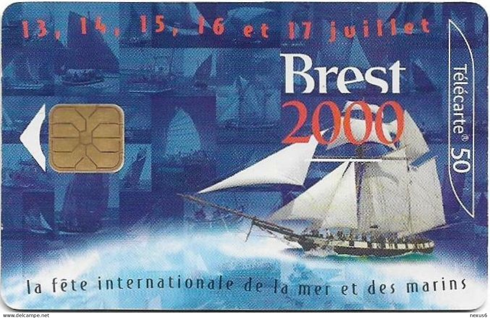 France - 1064.1 - Brest 2000, Chip ODS2, ''3'' On CN Rounded, 06.2000, 50Units, 200.000ex, Used - 2000