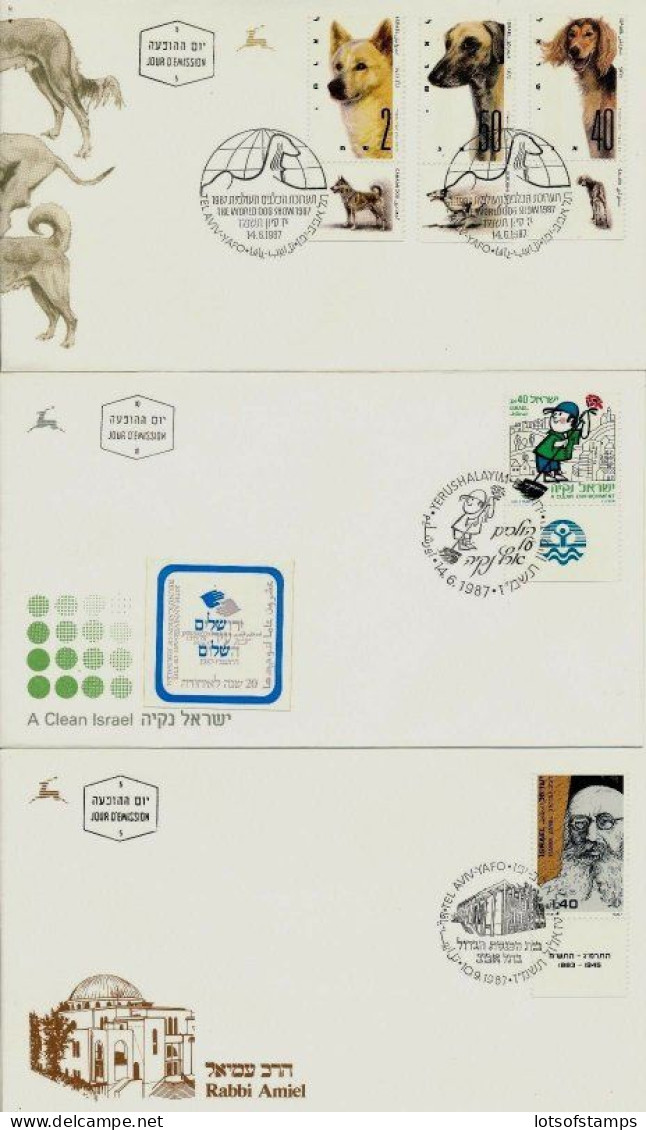 ISRAEL 1987 FDC YEAR SET WITH S/SHEETS - SEE 5 SCANS - Covers & Documents