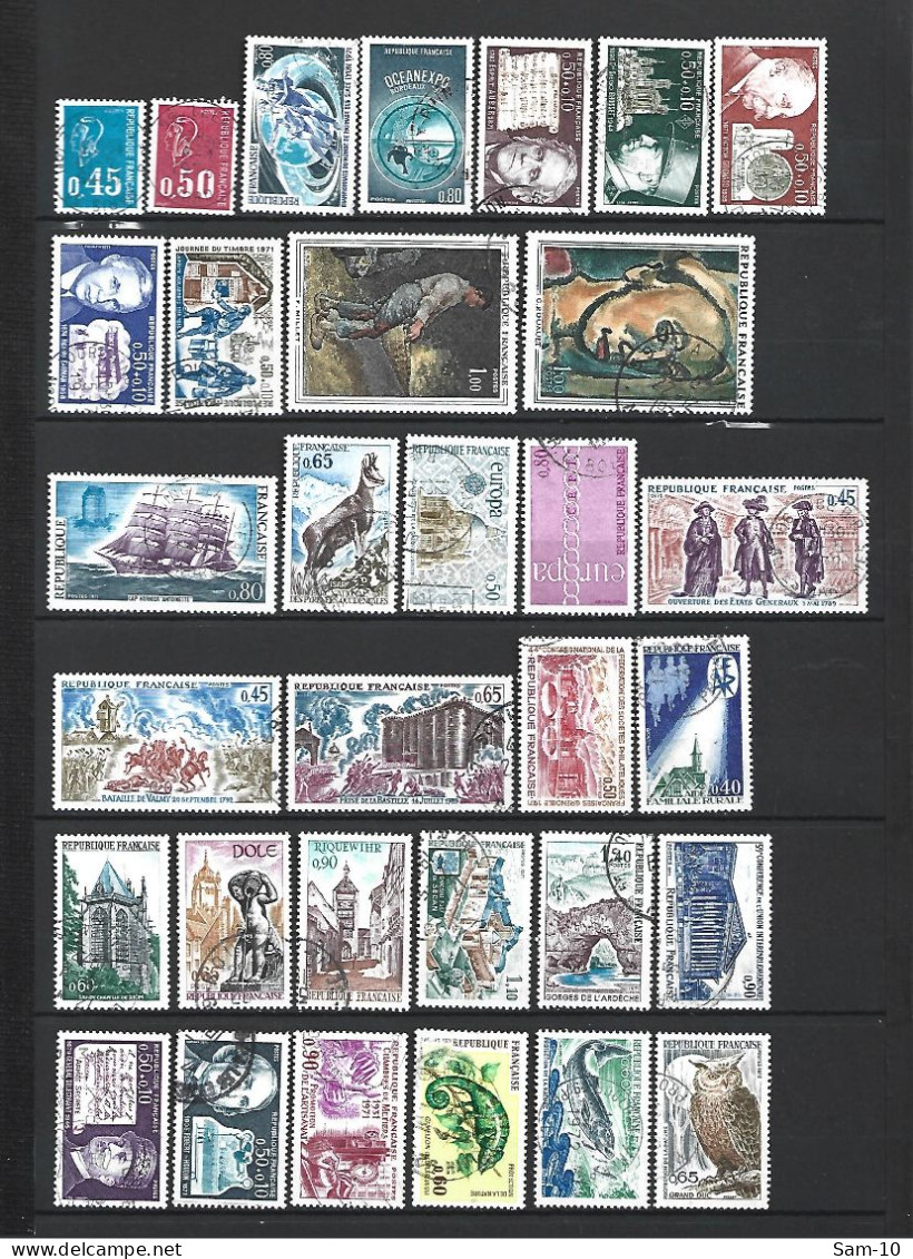 Année 1971 De France Oblitéré N 1663 / 1701  Année Complète - 1970-1979