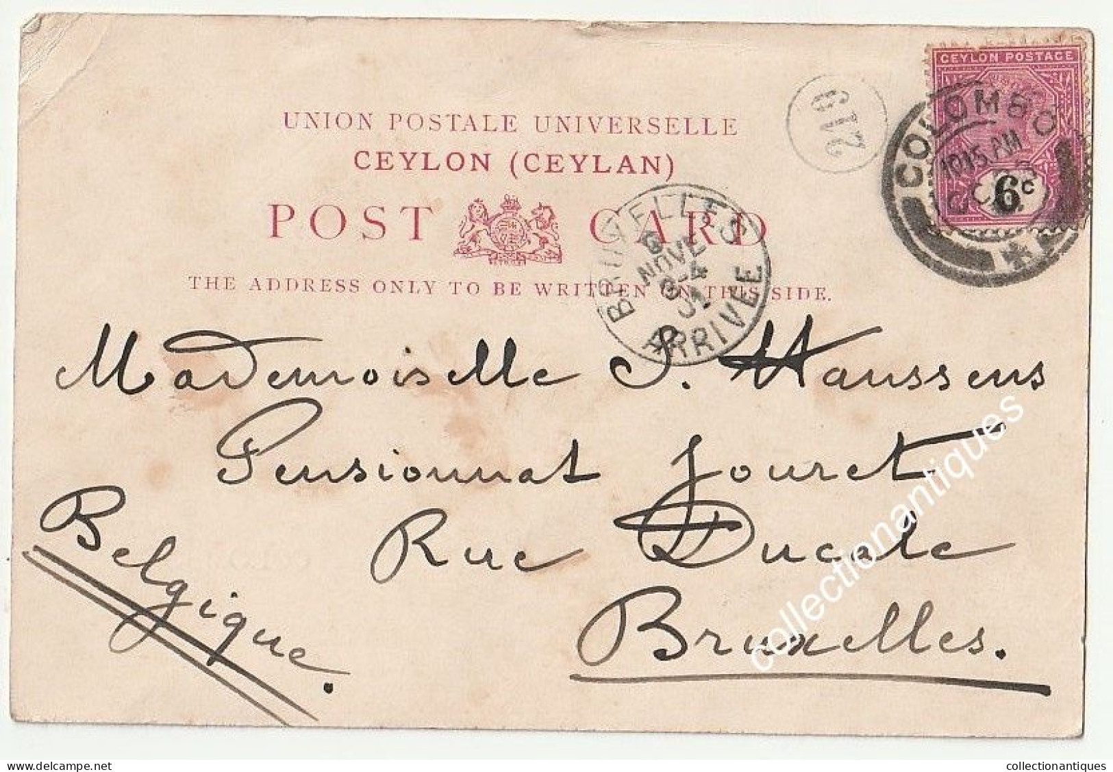 CPA Ceylan (Ceylon) - Colombo - Floodtime - Ed A.W. Andrée, Ceylon - Circulée 1901 - Non Divisée - - Sri Lanka (Ceylon)