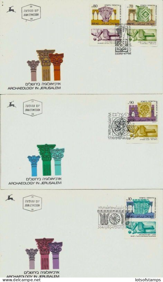 ISRAEL 1989 FDC COMPLETE YEAR SET WITH S/SHEETS - SEE 7 SCANS - Storia Postale