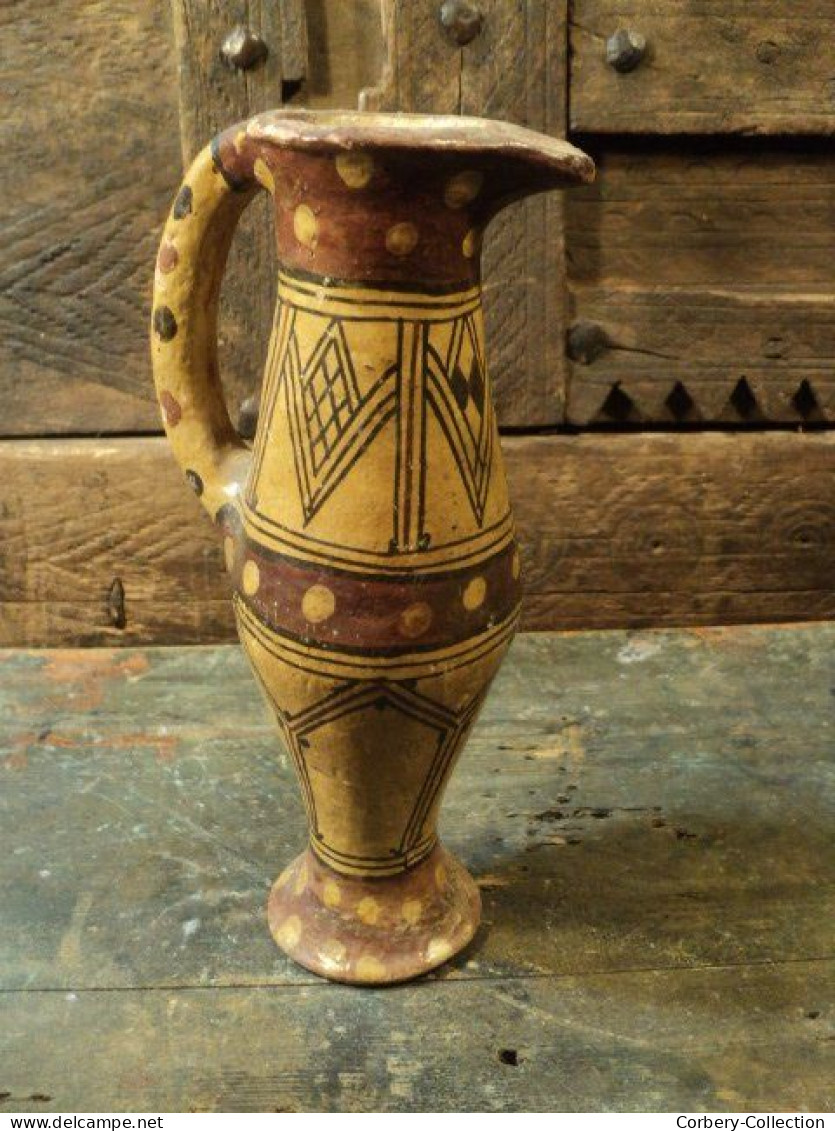 Ancien Petit Pichet Terre Cuite Kabylie Algérie / Kabyle Berbère - African Art