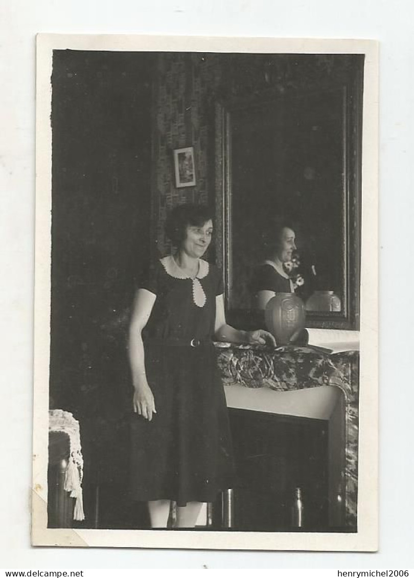 Photographie Femme Effet Miroir 1930 Photo 8,7 X 5,8 Cm Env - Anonyme Personen