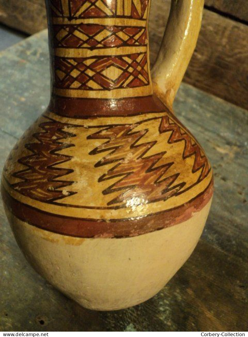 Ancien Pichet Céramique Kabyle Chenoua Poterie Berbère / Terracotta - Art Africain