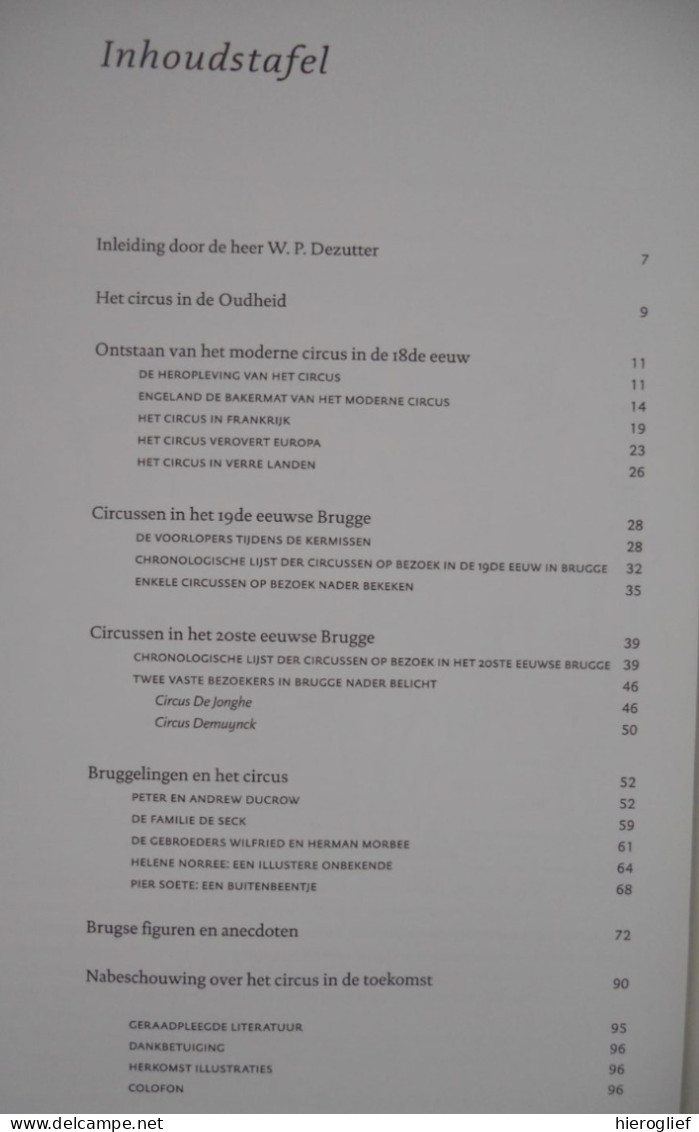 Circus Magie - Tweehonderd Jaar Circusbezoek In Brugge 19de-20ste Eeuw - Door Jaak Rau - Circusartiesten Foorreizigers - Historia