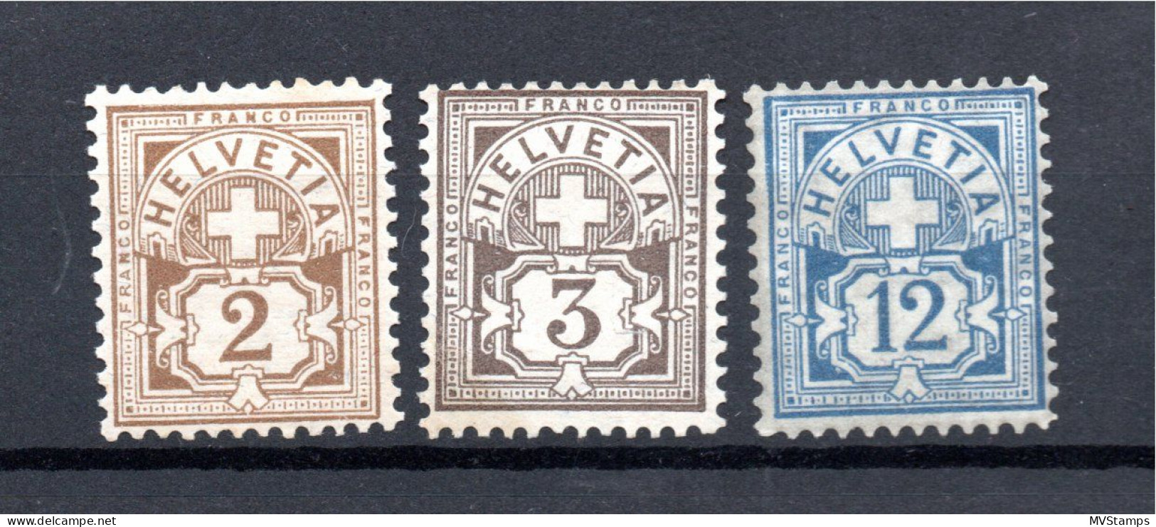 Schweiz 1906 Freimarke 82/3 + 86 Wertschild Postfrisch - Ungebraucht