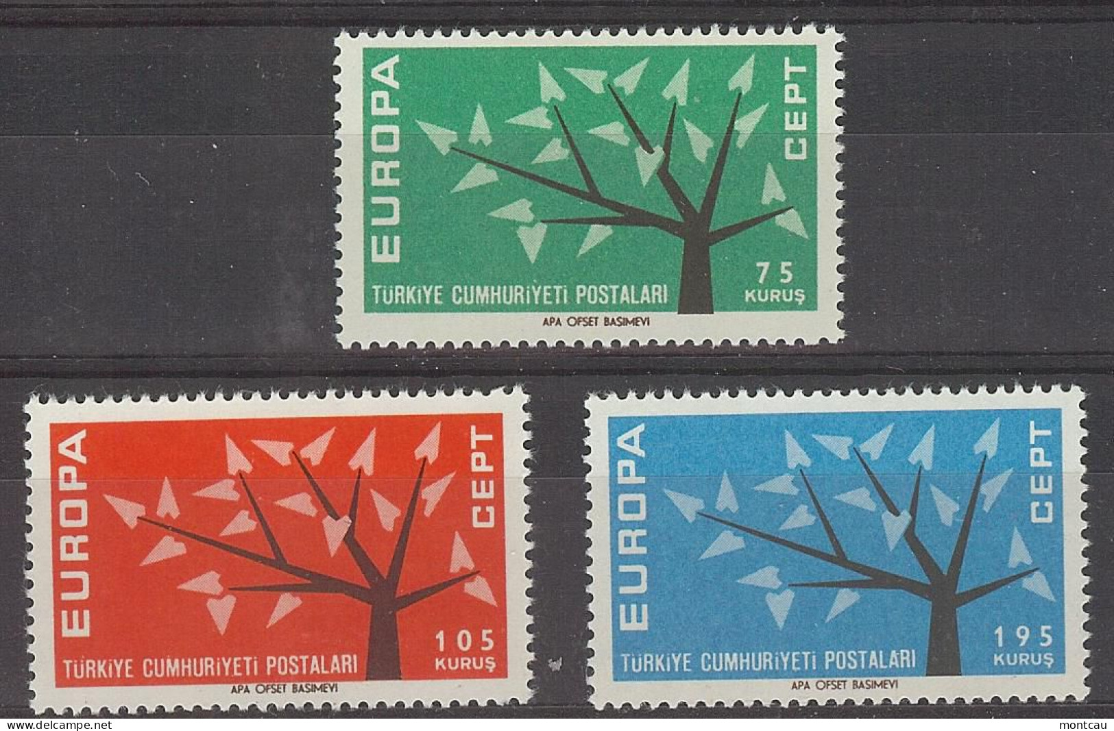 Europa 1962. Turkiye Mi 1842-44 (**) - 1962