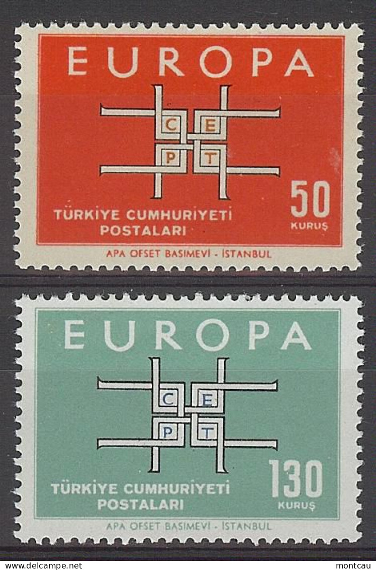 Europa 1963. Turkiye Mi 1888-89 (**) - 1963