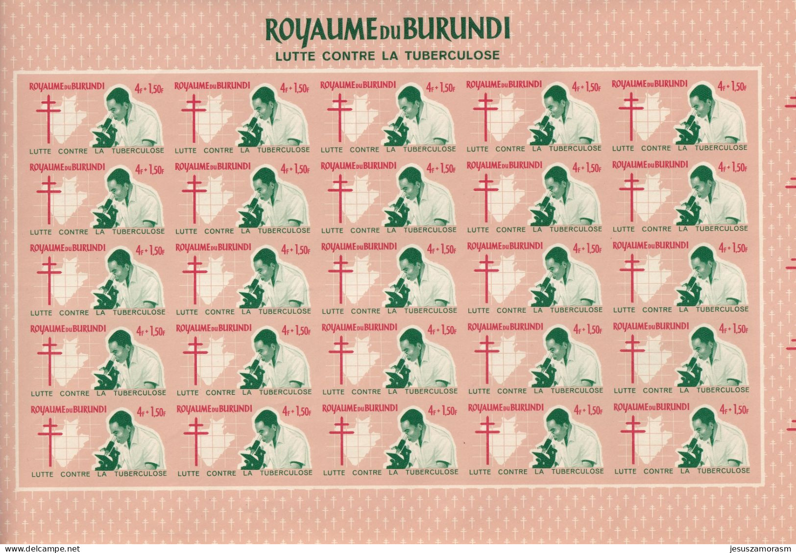 Burundi Nº 118sd Al 121sd SIN DENTAR En Pliegos De 25 Series - Nuevos