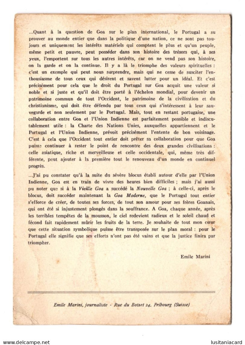 PORTUGAL - MAPAS -  " Le Portugal " ( Ed. «Goa, Telle Que Je L'ai Vue»Collectio-Aurea - Cachiers De Voyage)carte Postale - Guarda