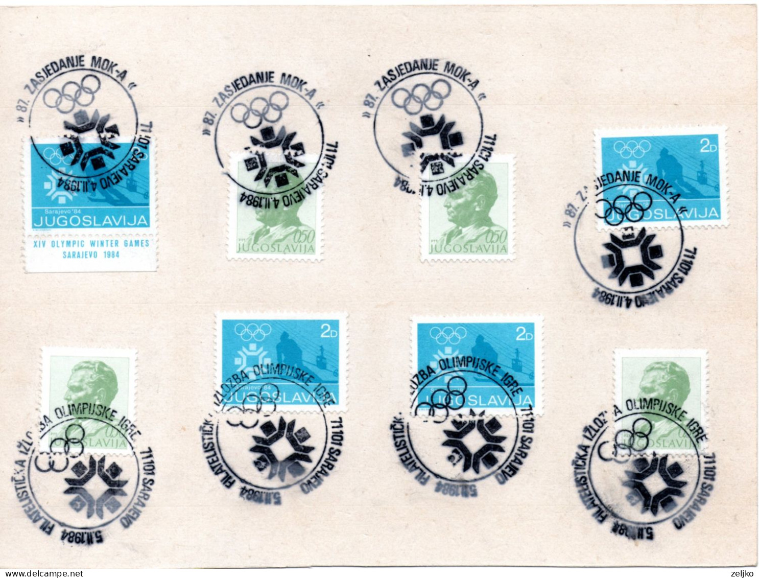 Yugoslavia, Winter Olympic Games Sarajevo 1984, Special Cancels Used On February 4 - 19_M - Invierno 1984: Sarajevo