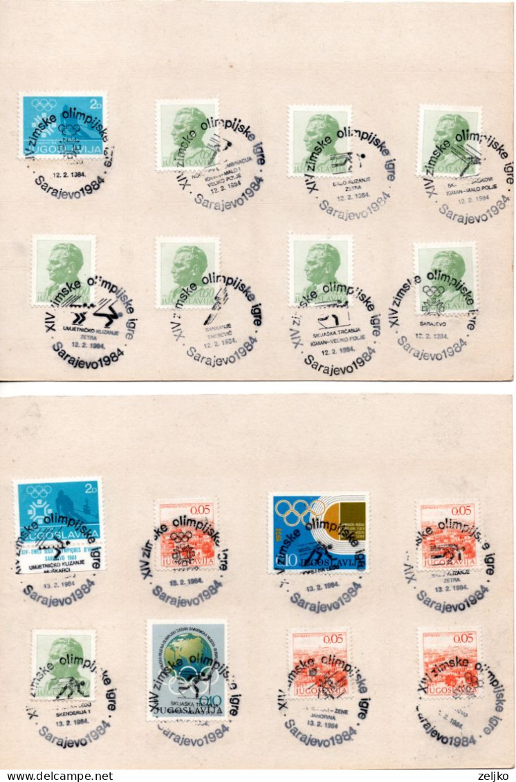 Yugoslavia, Winter Olympic Games Sarajevo 1984, Special Cancels Used On February 4 - 19_M - Hiver 1984: Sarajevo