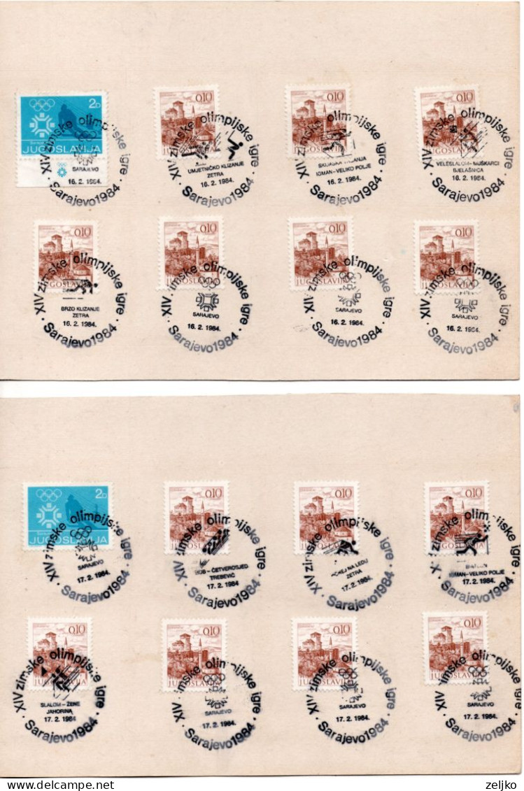 Yugoslavia, Winter Olympic Games Sarajevo 1984, special cancels used on February 4 - 19_M