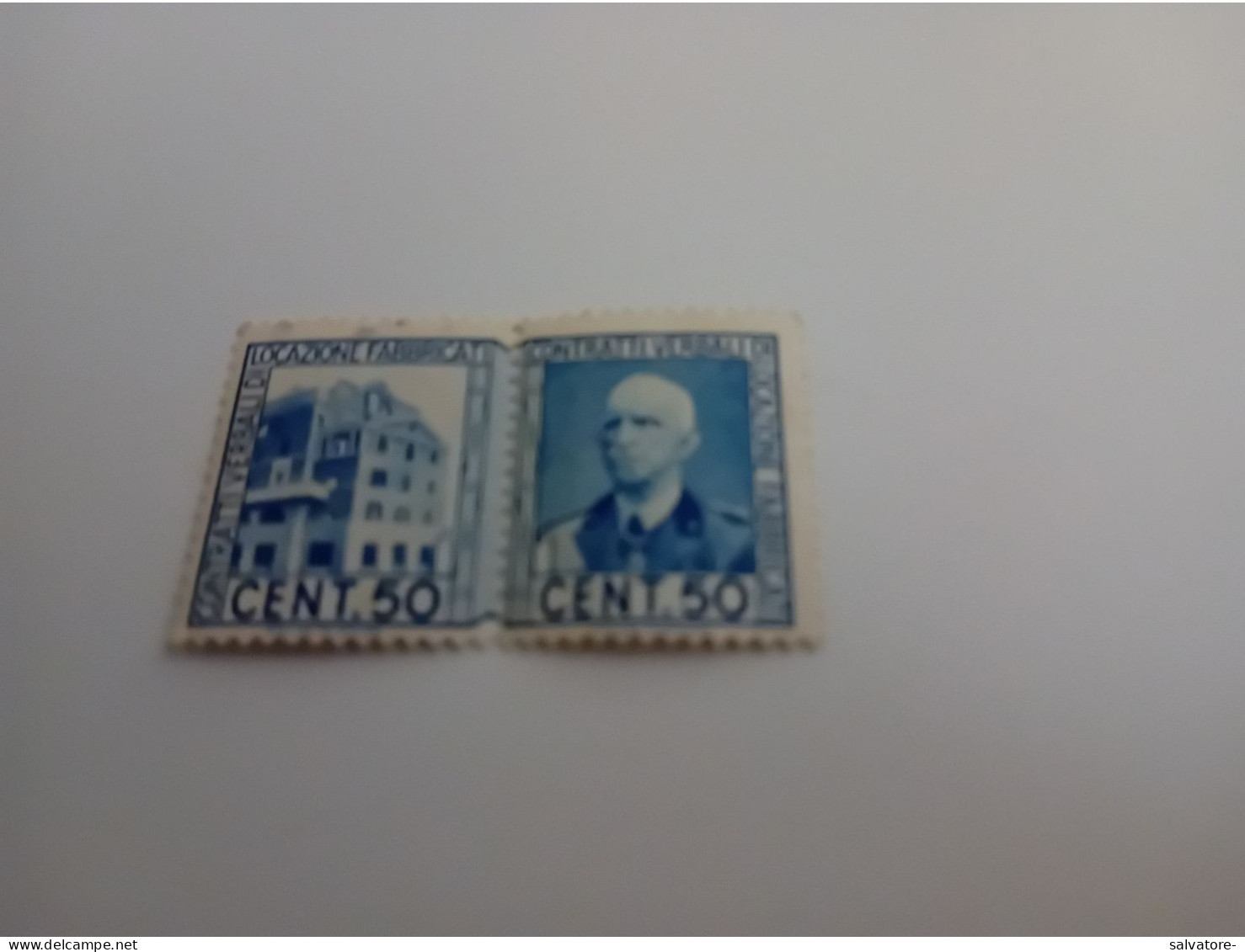 MARCA DA BOLLO CONTRATTI VERBALI LOCAZIONE FABBRICATI CENTESIMI 50- PRIMA E SECONDA PARTE UNITI- NUOVA NON LINGUELLATI- - Revenue Stamps