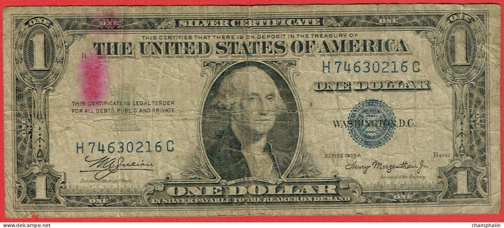 Etats-Unis - Billet De 1 Dollar - Silver Certificate - Séries 1935A - George Washington - P416a - Certificats D'Argent (1928-1957)