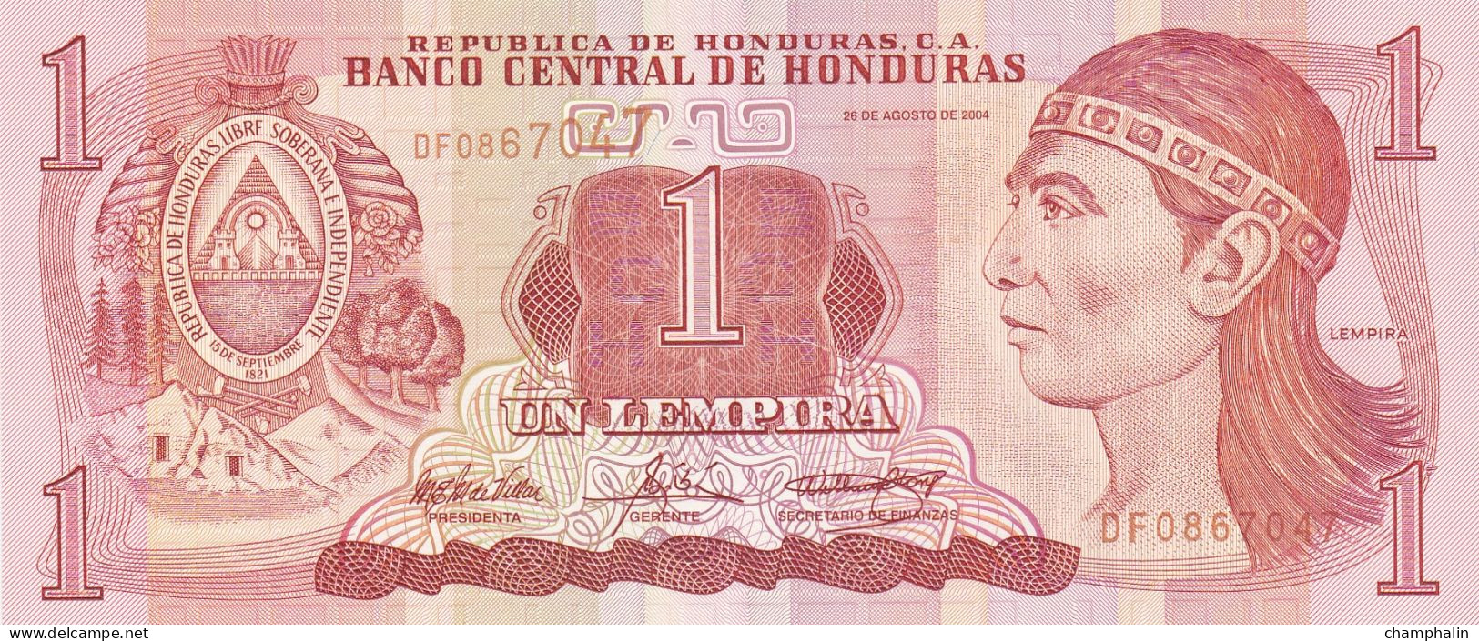 Honduras - Billet De 1 Lempira - 26 Août 2004 - Lempira - P84d - Neuf - Honduras