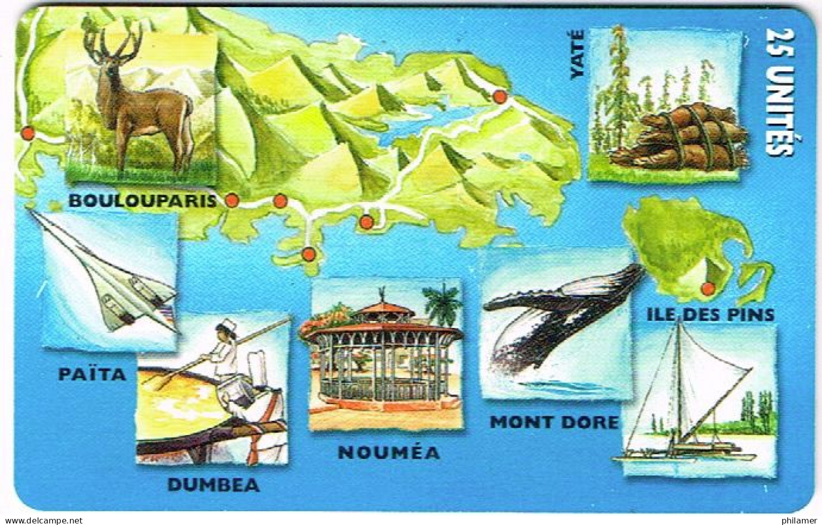 Nouvelle Caledonie Caledonia TELECARTE PHONECARD NC 64 PUZZLE CERF BALEINE WHALE KIOSQUE BE - Nouvelle-Calédonie