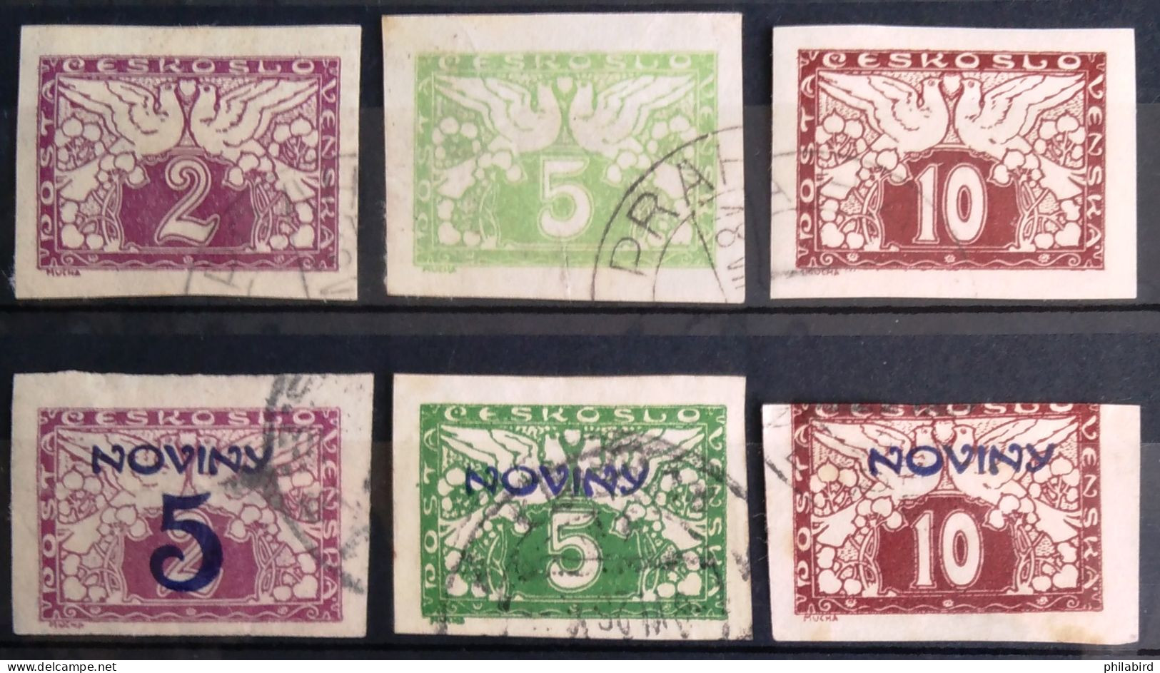 TCHECOSLOVAQUIE                       N° 9/11 + 14/16                         OBLITERE - Newspaper Stamps