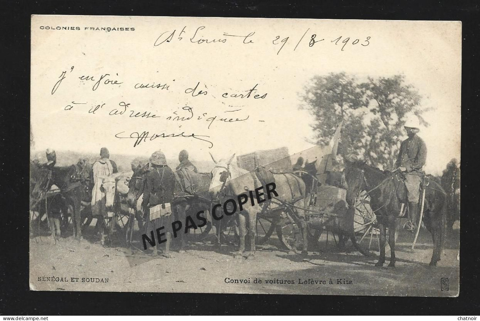 Colonie Francaise   SENEGAL ET SOUDAN   Convoi De Voitures Lefevre A Kita - Senegal