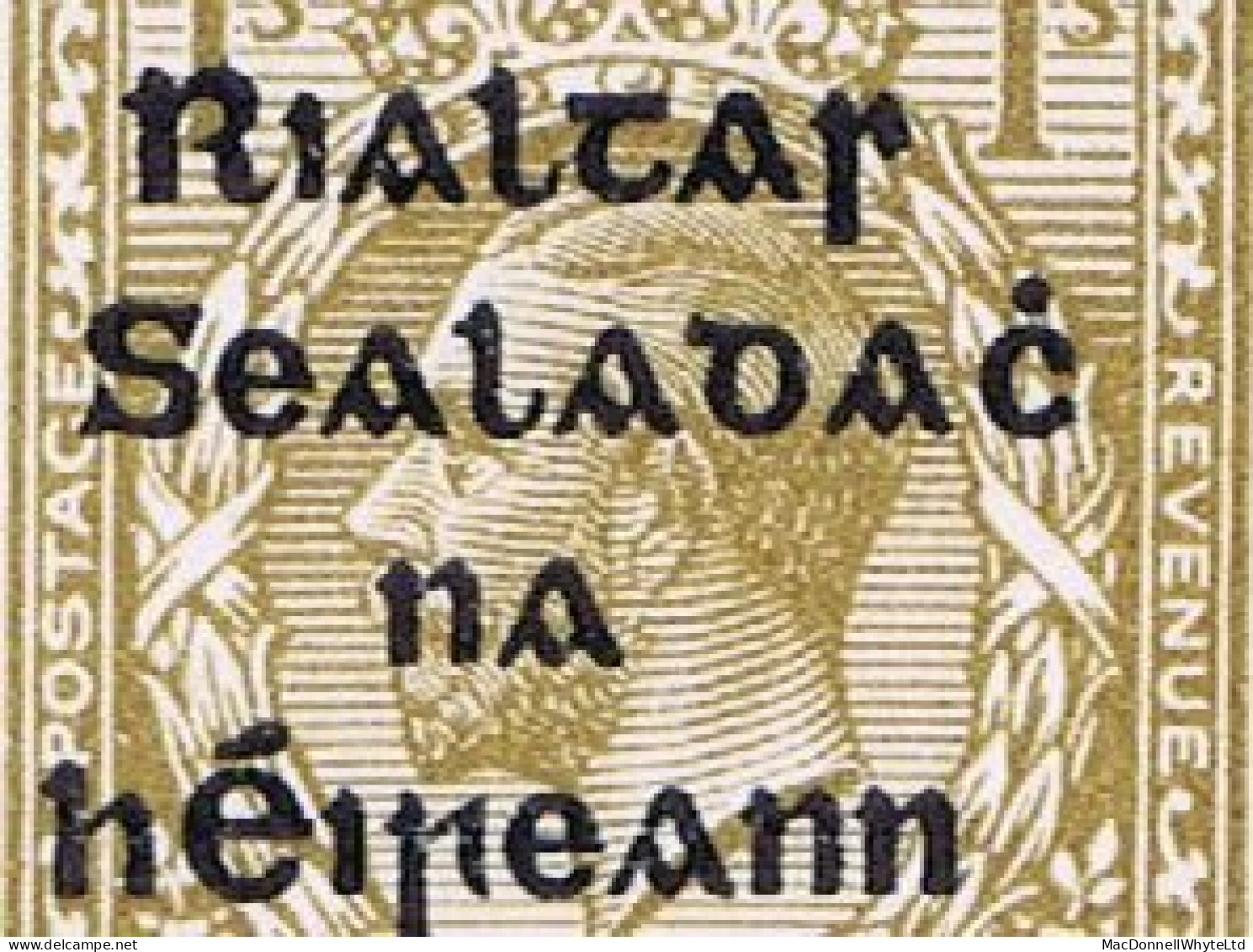 Ireland 1922 Thom Rialtas 5-line Blue-black 1s Bistre, Corner Strip Of 6 Plate 8 With "Wide Dac" And "R Over Se" Mint, - Ongebruikt