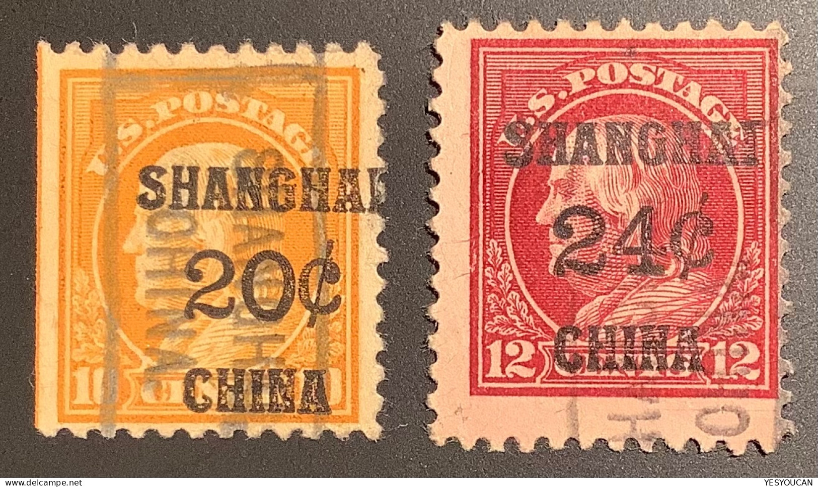 US #K10+K11 F-VF Used 1919-22  20c & 24c  U.S Postal Agency In China  (USA Chine Shanghai - Chine (Shanghai)