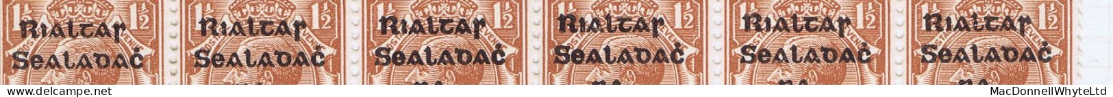 Ireland 1922 Thom Rialtas 5-line Black Ovpt 1½d, Blocks From Plate Setting 2 With "R Over Se" And "R Over S" Vars Mint - Unused Stamps