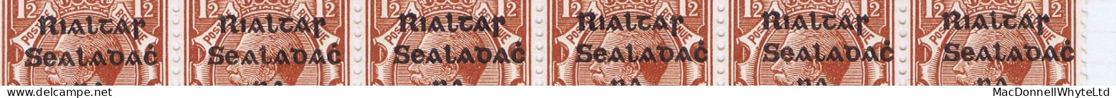 Ireland 1922 Thom Rialtas 5-line Black Ovpt 1½d, Blocks From Plate Setting 2 With "R Over Se" And "R Over S" Vars Mint - Unused Stamps